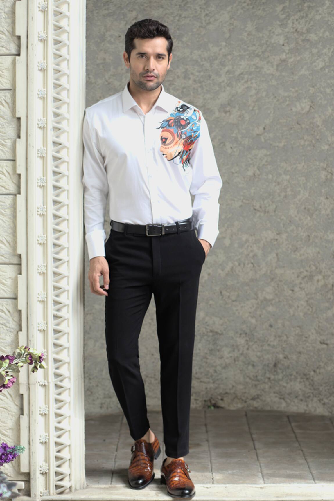 Courtyard By Abhi Figurine Handpainted Shirt With Trouser