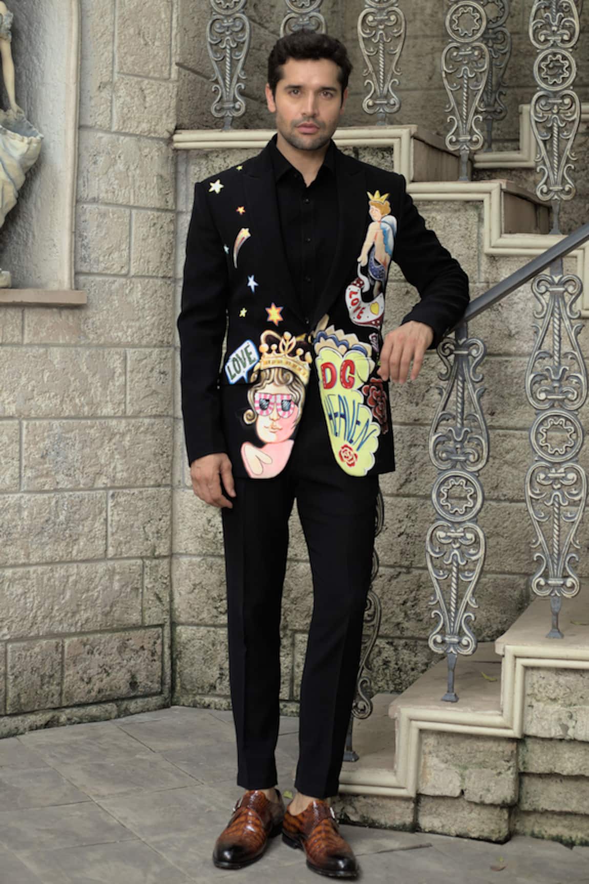 Courtyard by abhi Graffiti Pattern Tuxedo Trouser Set 