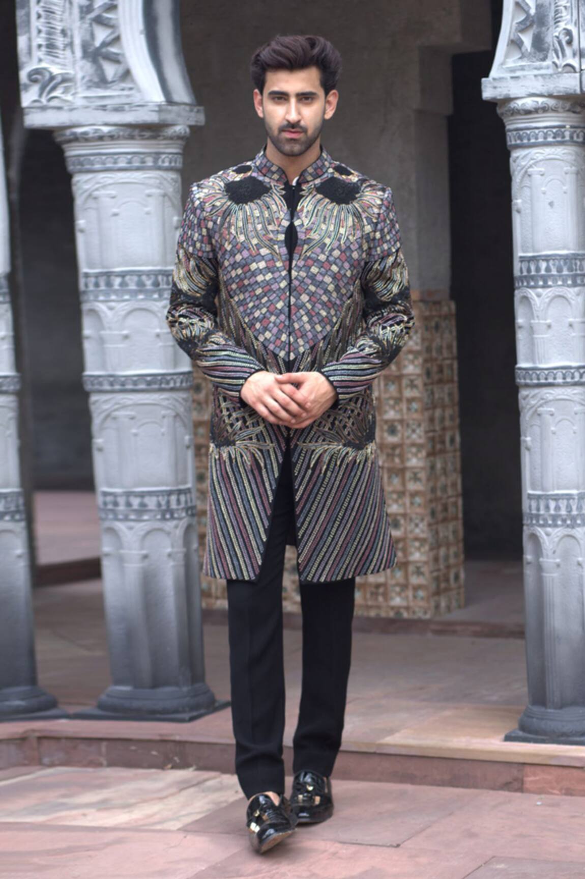 Courtyard By Abhi Astron Embroidered Sherwani With Trouser 