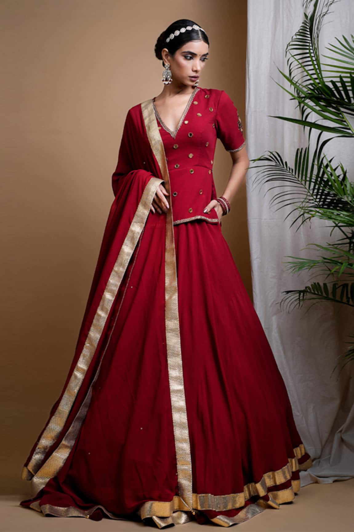 AHI Clothing Hand Embroidered Lehenga Set 