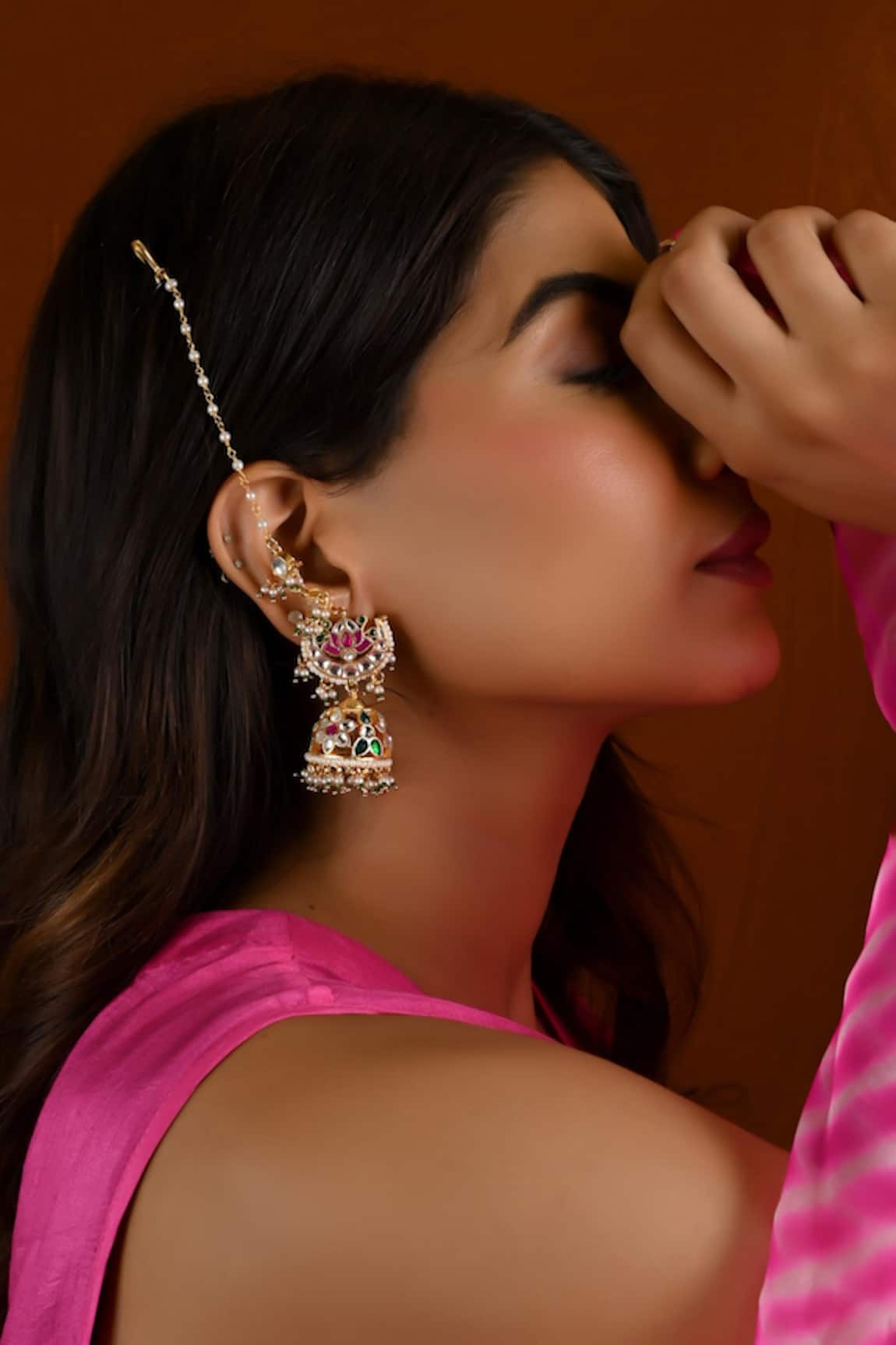 Namasya Chaand Kundan Embellished Jhumkas