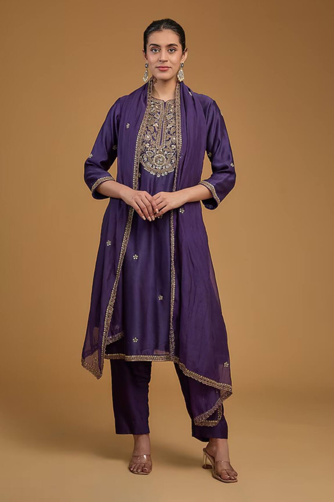 BAIDEHI Zari Embroidered Yoke Kurta Pant Set