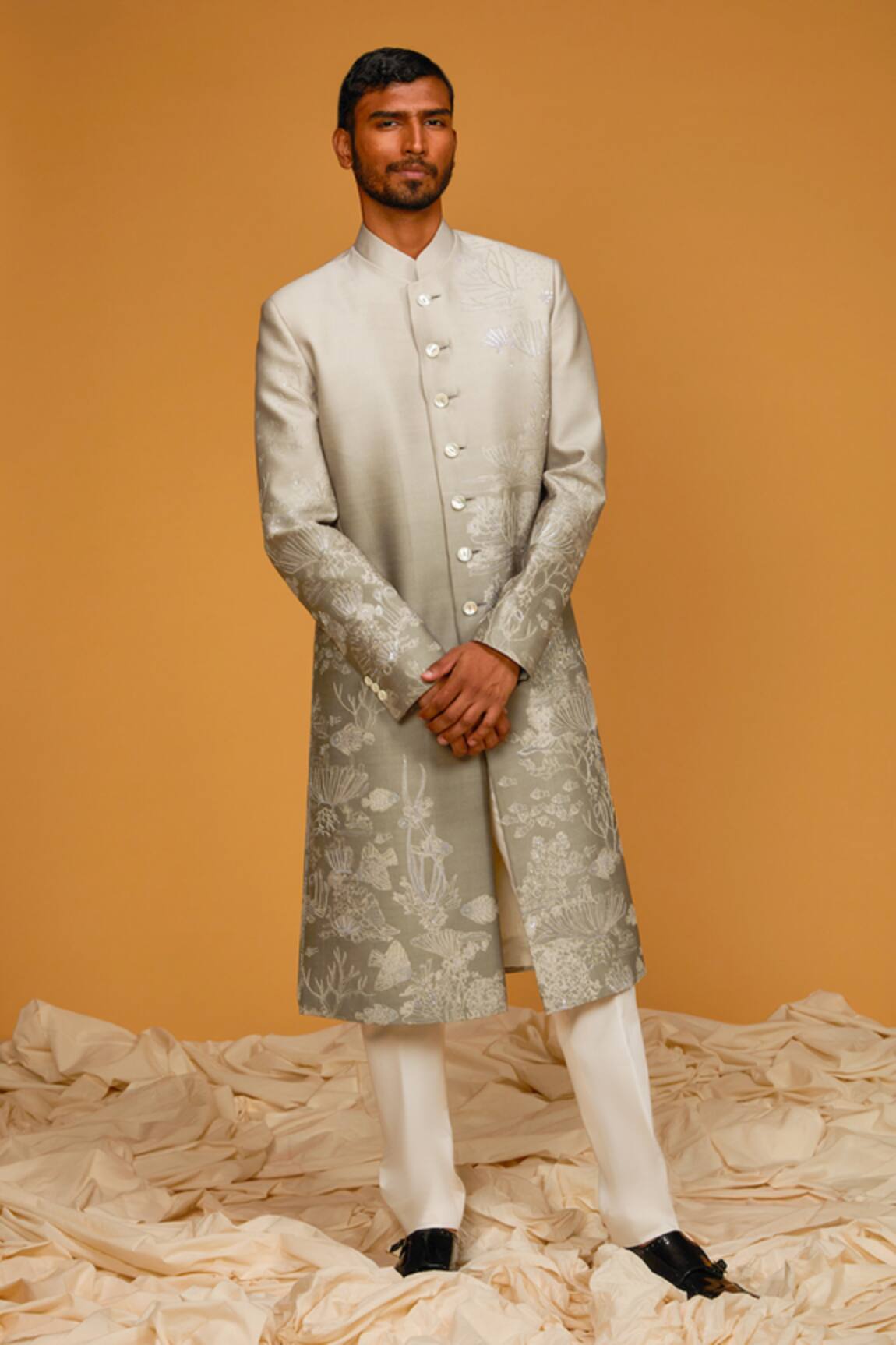 Rohit Bal Floral Bloom Print Sherwani 