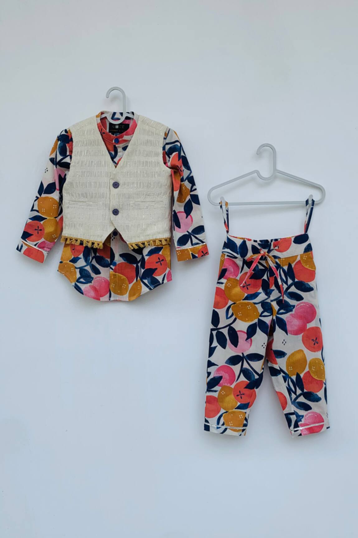 Orcr Textured Waistcoat Pant Set 