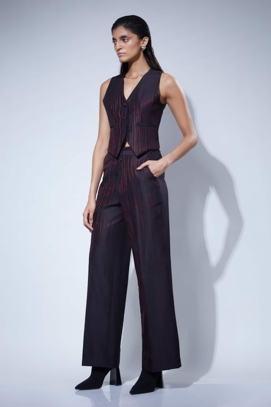 FEBO6 Harmony Thread Detailed Waistcoat & Pants Set 