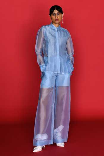 Febo6 Elemental Pleated Shirt With Sheer Pant 