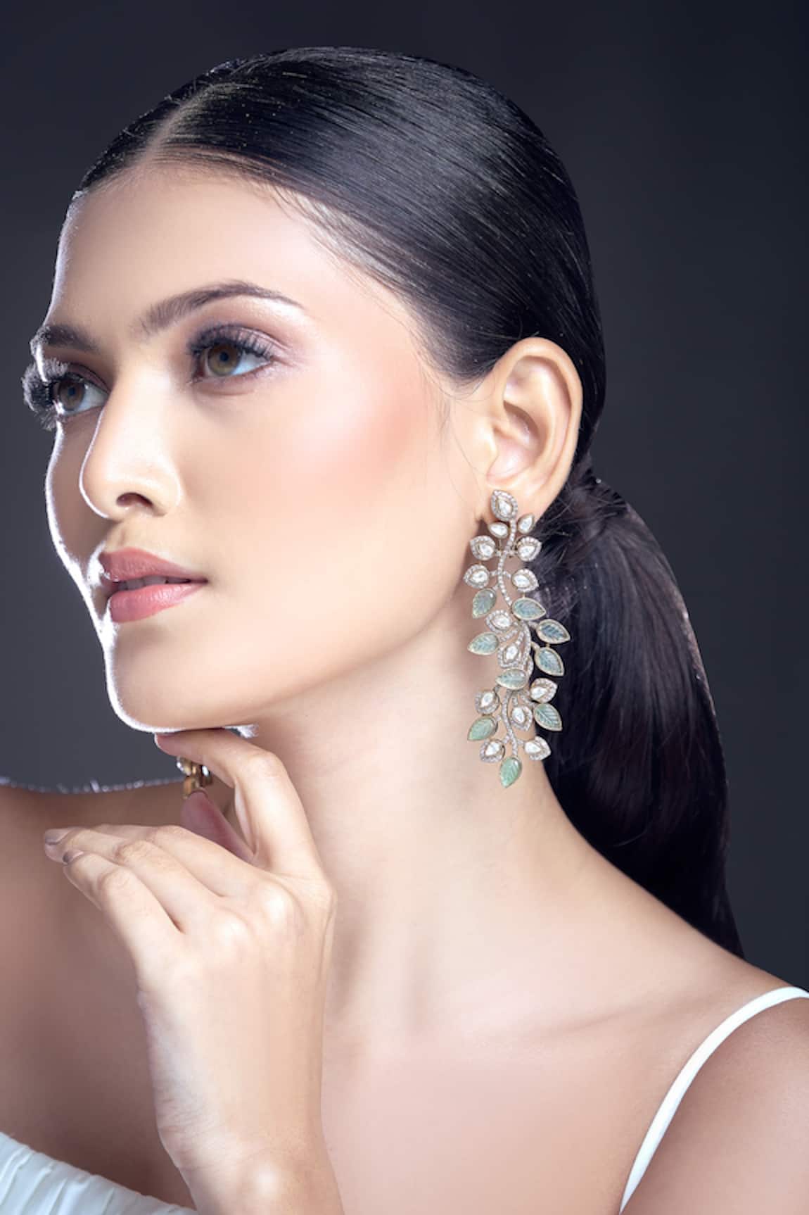Moh-Maya By Disha Khatri Zircon Stone Embellished Earrings
