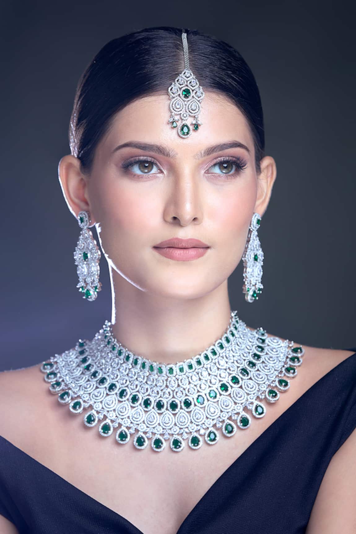 Moh-Maya By Disha Khatri Zircon Embellished Jewellery Set