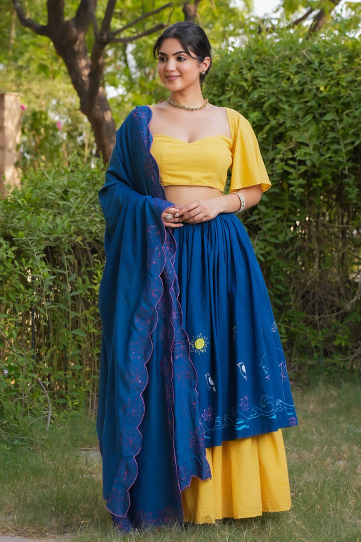Pheeta Kiran Hand Painted Lehenga Set 