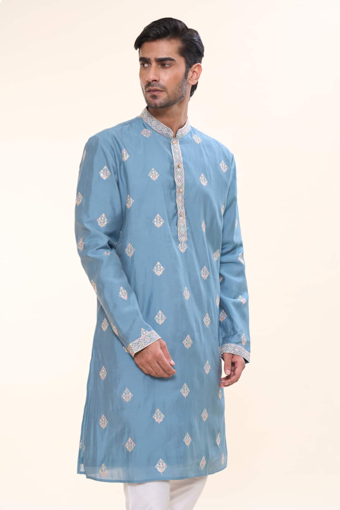 Arihant Rai Sinha Floral Geometric Embroidered Kurta 