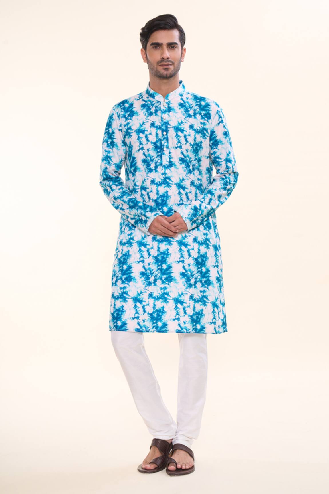 Arihant Rai Sinha Tie Dye Splash Print Kurta With Churidar 