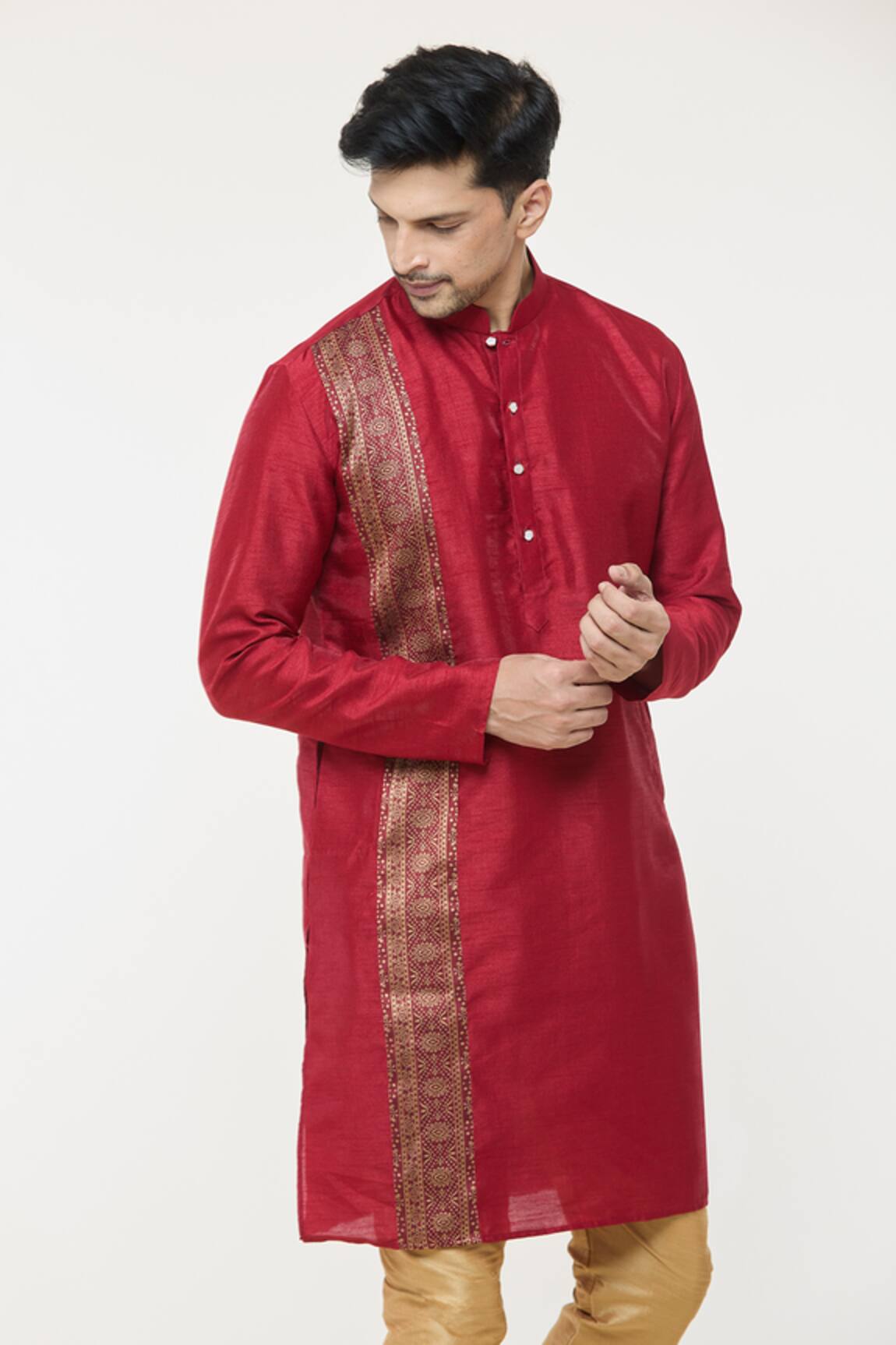 Arihant Rai Sinha Printed Patchwork Panel Kurta 