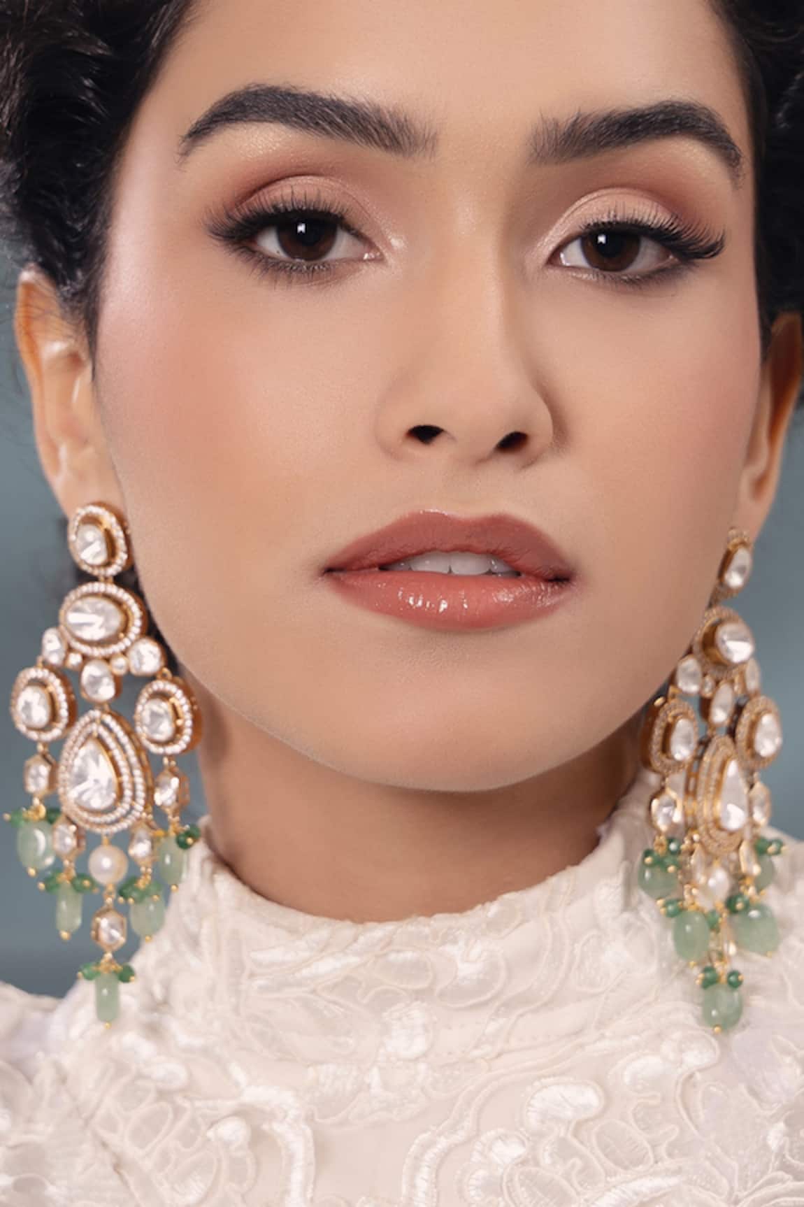 Joules By Radhika Pearl & Polki Embellished Glamorous Danglers 