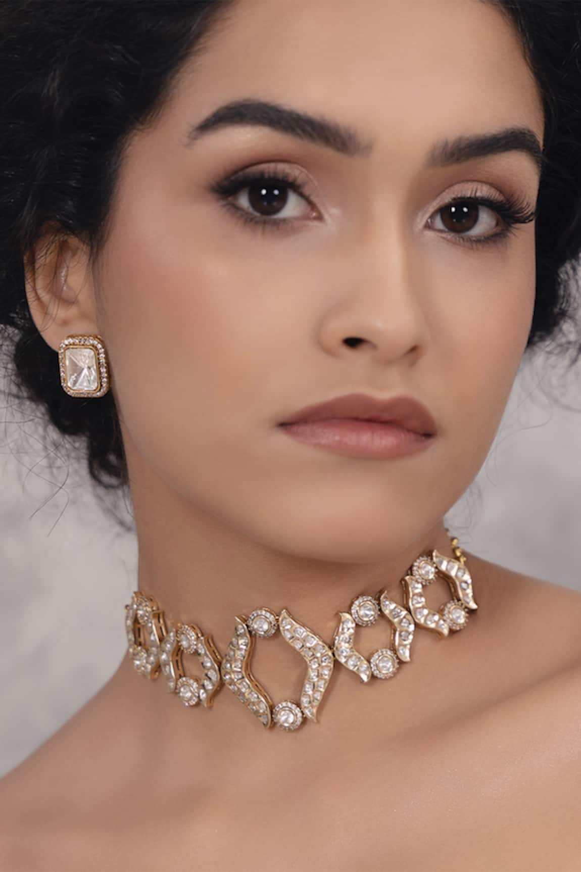 Joules By Radhika Polki Pearl Embellished Carved Choker Necklace 