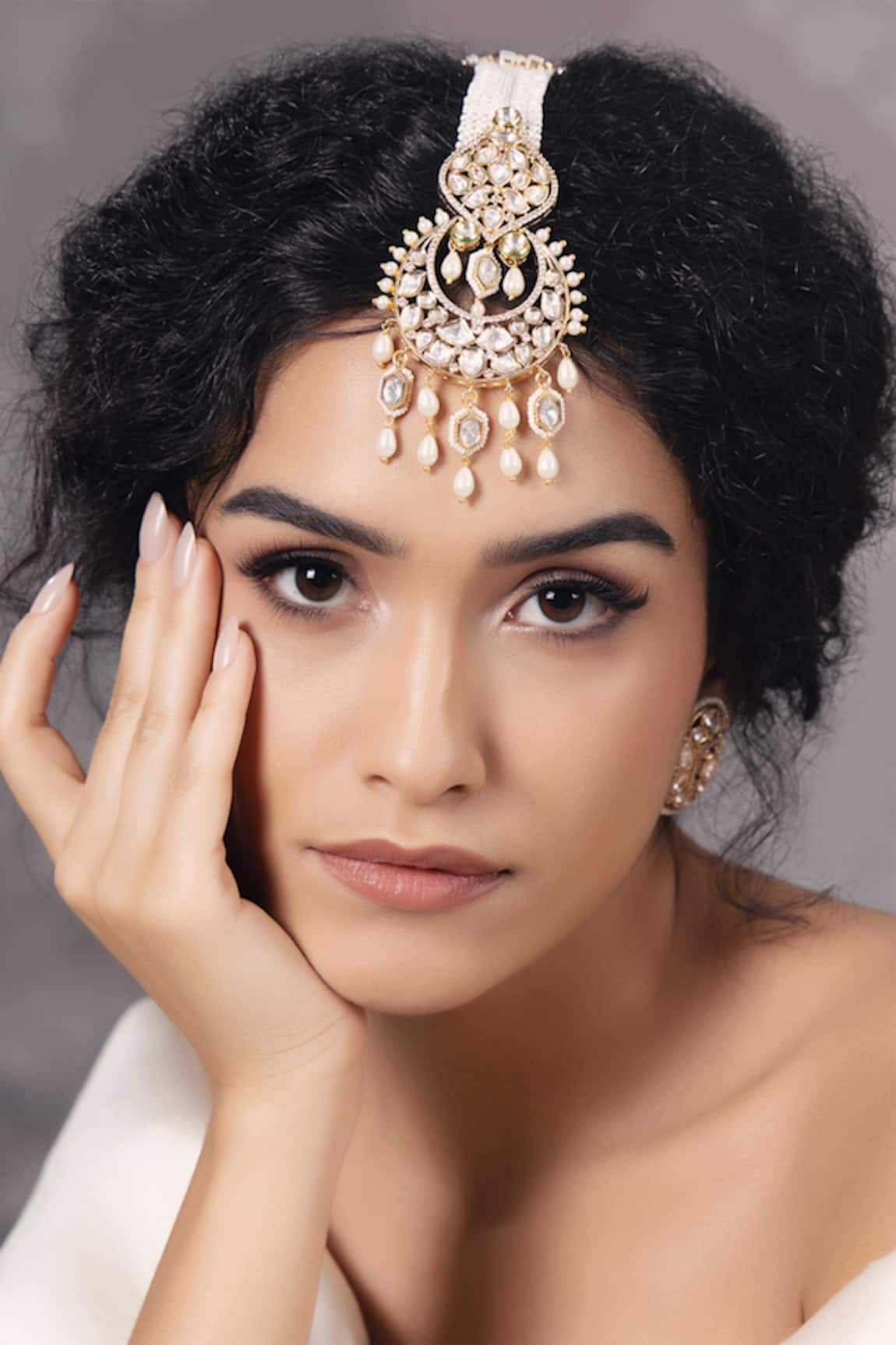 Joules By Radhika Polki Embellished Chaand Maangtikka