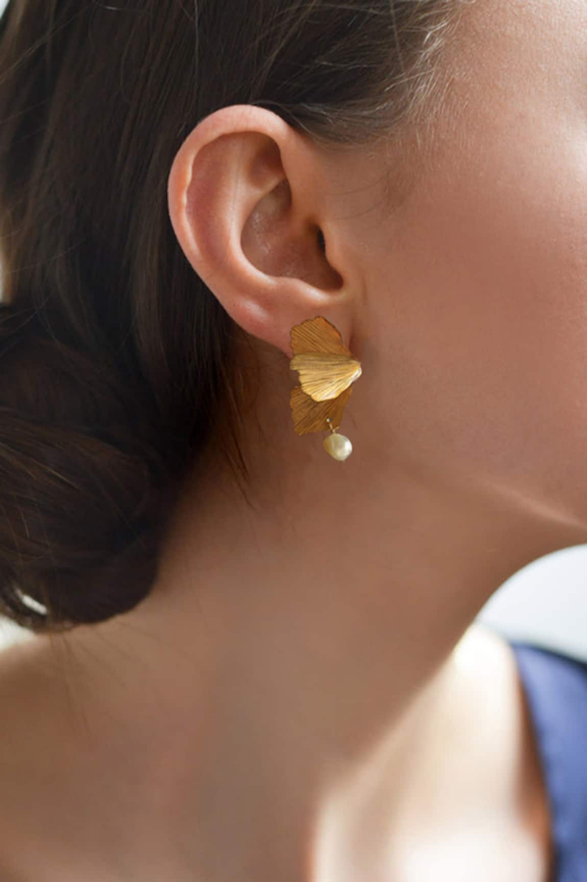 Heena Mittal Foliole Moti Pearl Drop Earrings 