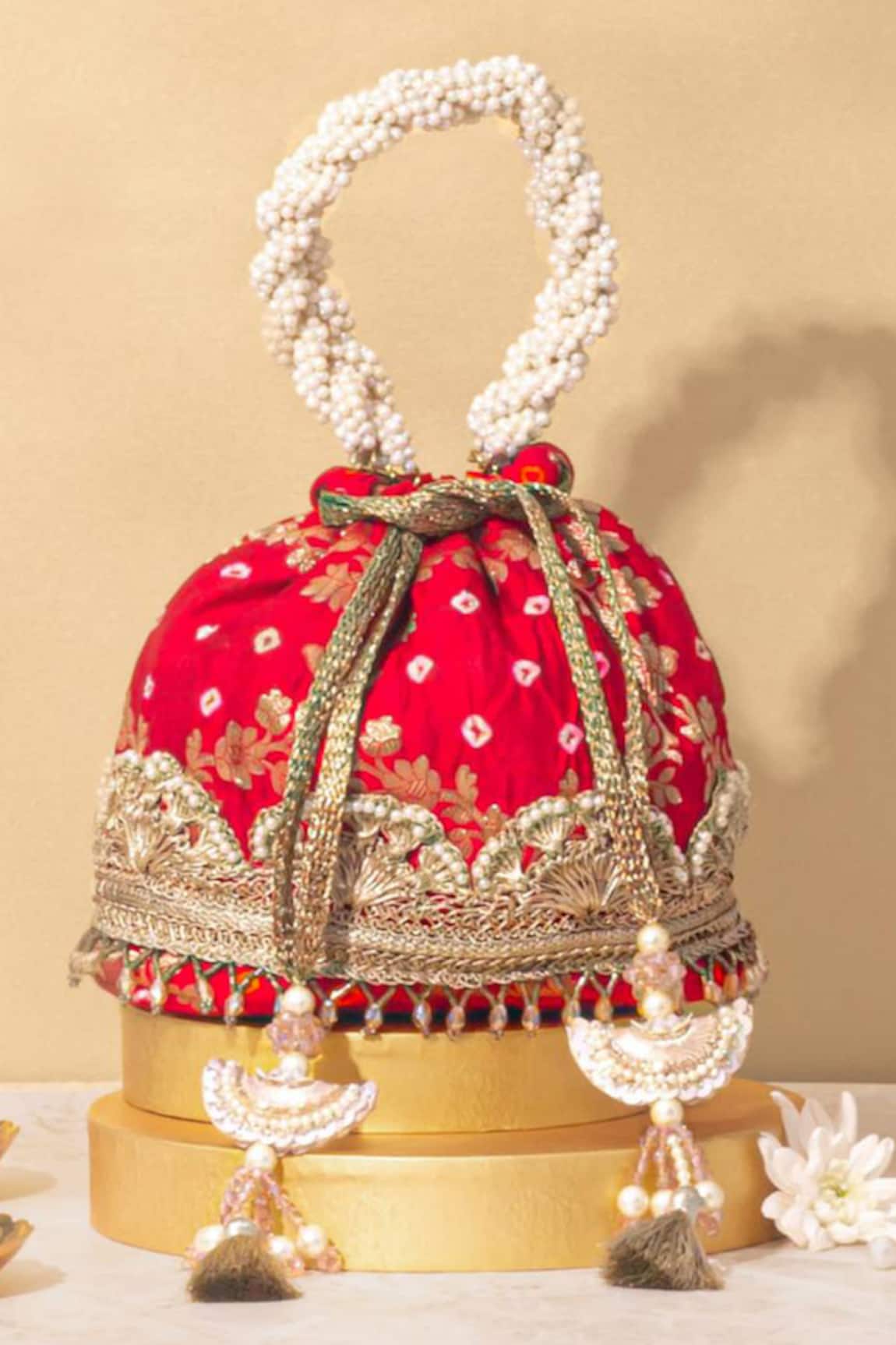 Amyra Bandhani Pattern Potli Bag 