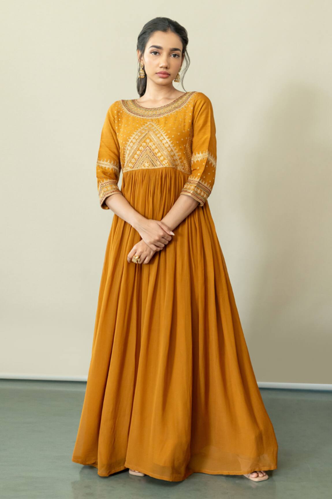 World of Sugandh Cosmic Blossom Embroidered Gown