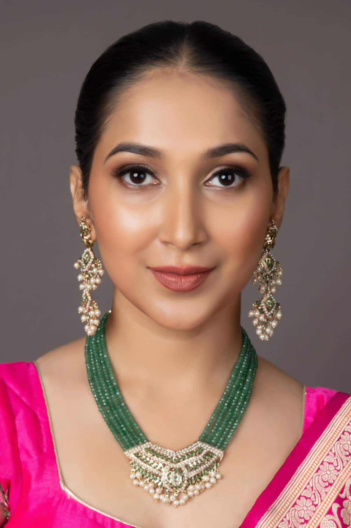 Queens Jewels Tanmaniya Bead Embellished Necklace Set 