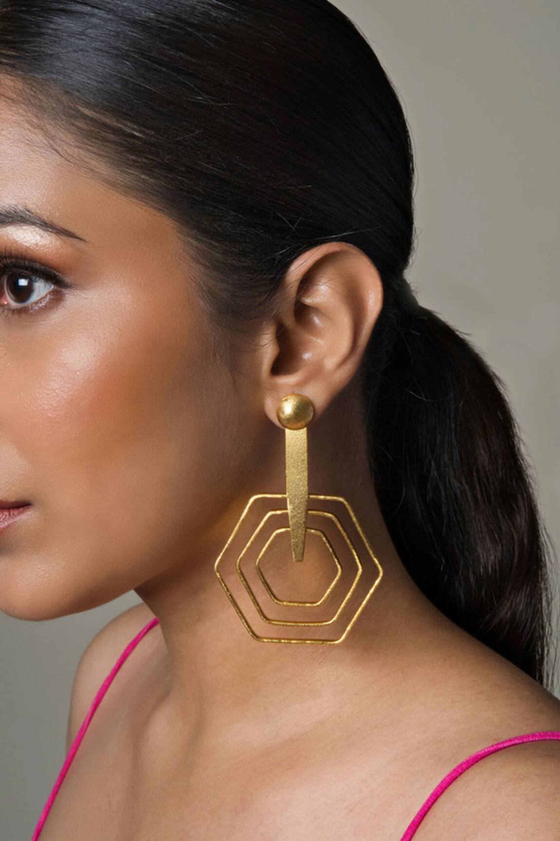 Queens Jewels Honeycomb Shaped Danglers 