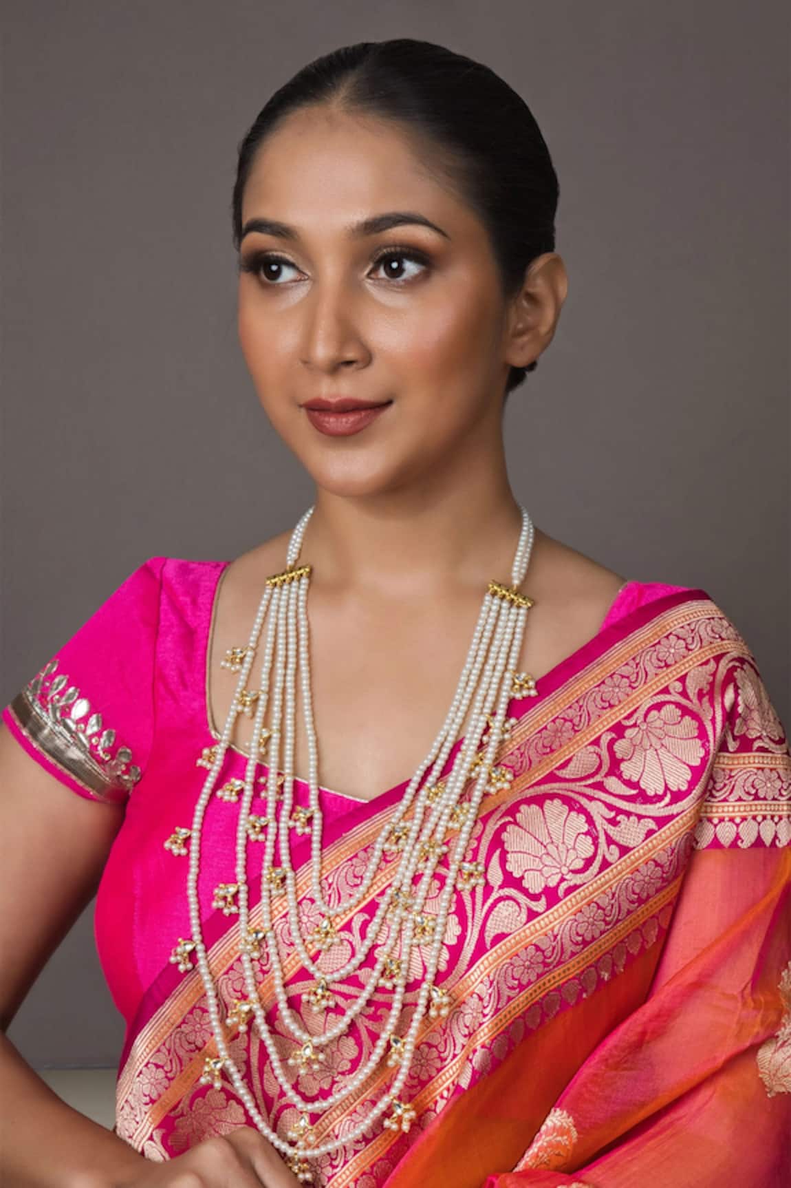 Queens Jewels Kundan Pearl Panch Lada Necklace 