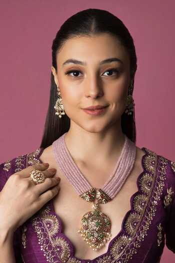 Queens Jewels Shanaya Studded Heart Necklace Set