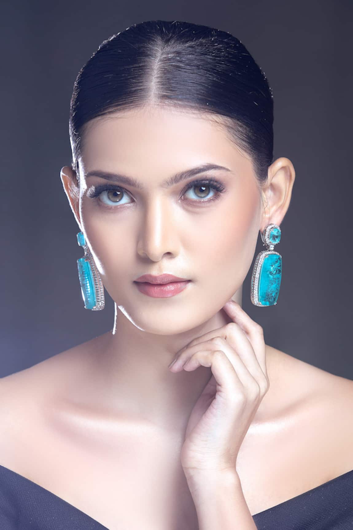 Moh-Maya By Disha Khatri Zircon Embellished Dangler Earrings