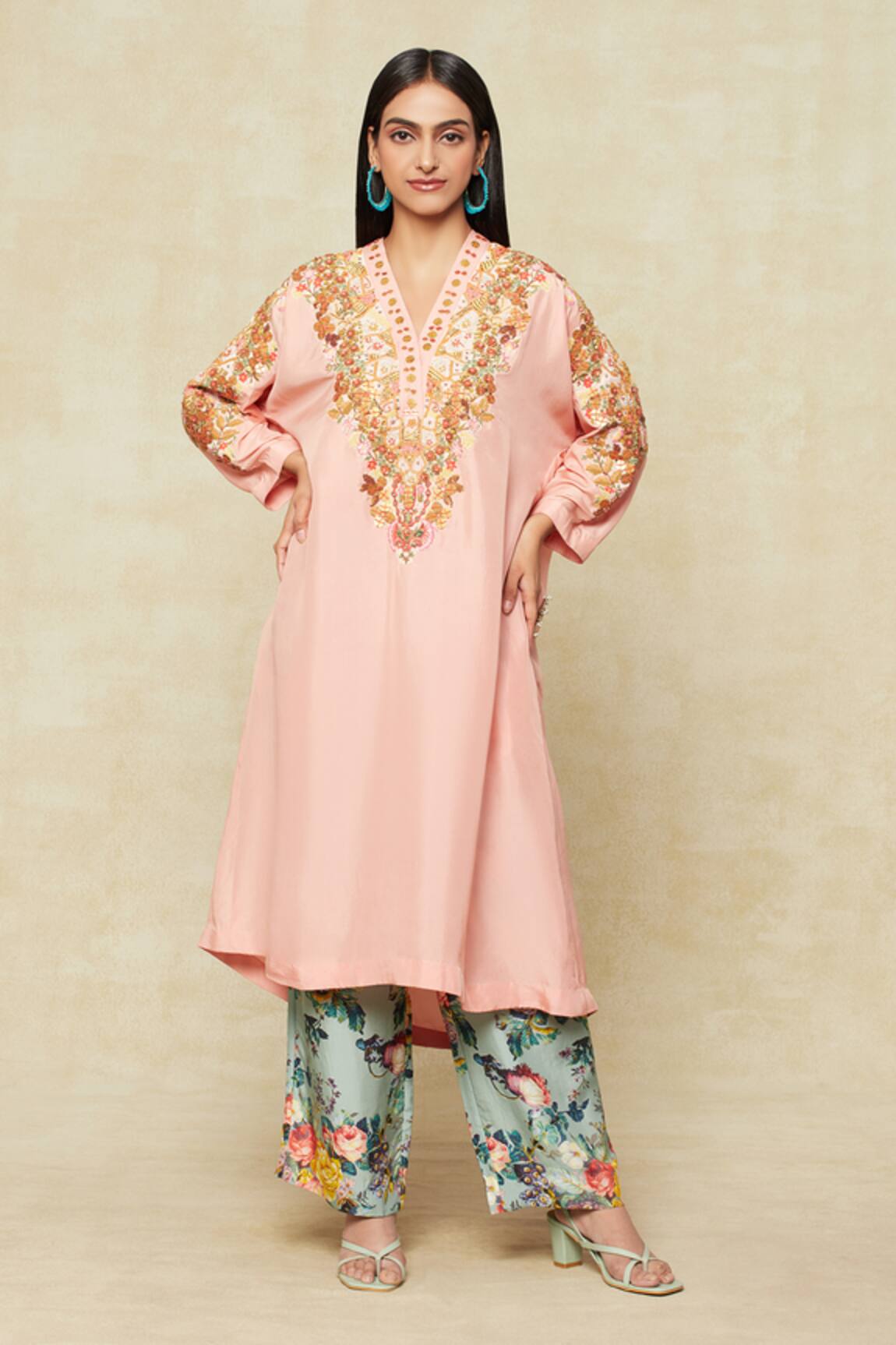 Debyani + CO Embroidered Kurta & Pant Set