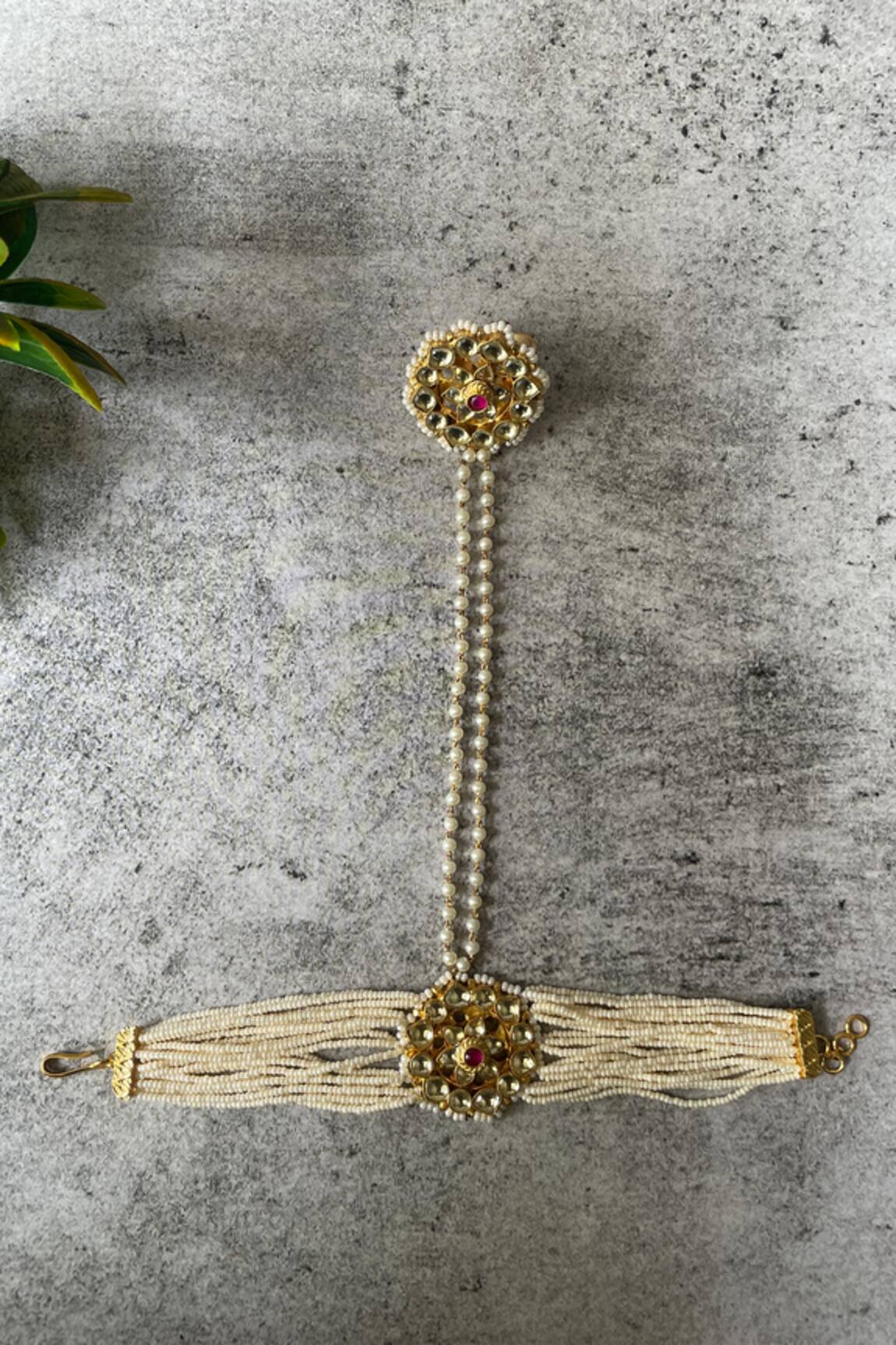 Studio6 Jewels Kundan Studded Hand Harness- Single Pc 