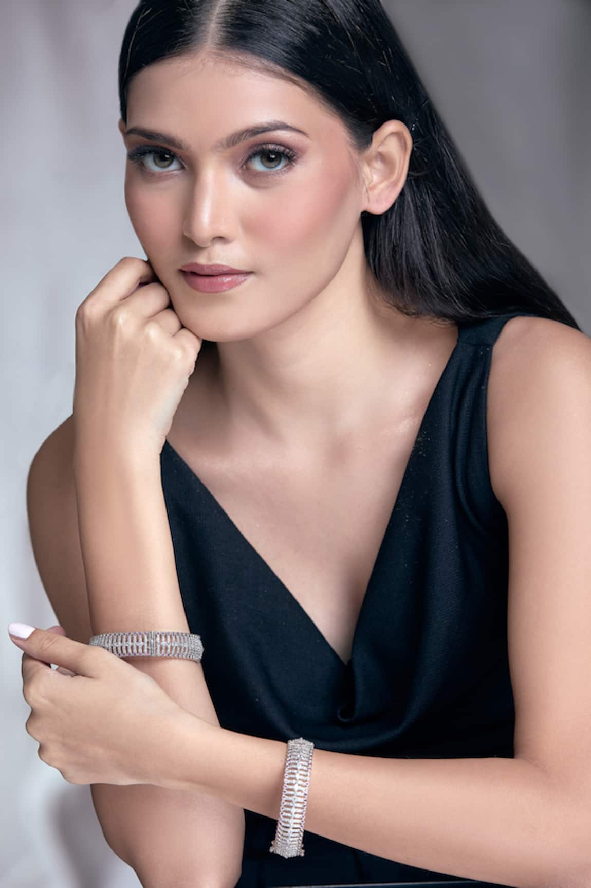 Moh-Maya By Disha Khatri Moissanite & Ruby Studded Bangles