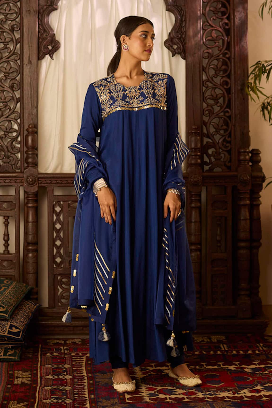 Inej Embroidered Yoke Anarkali With Pant