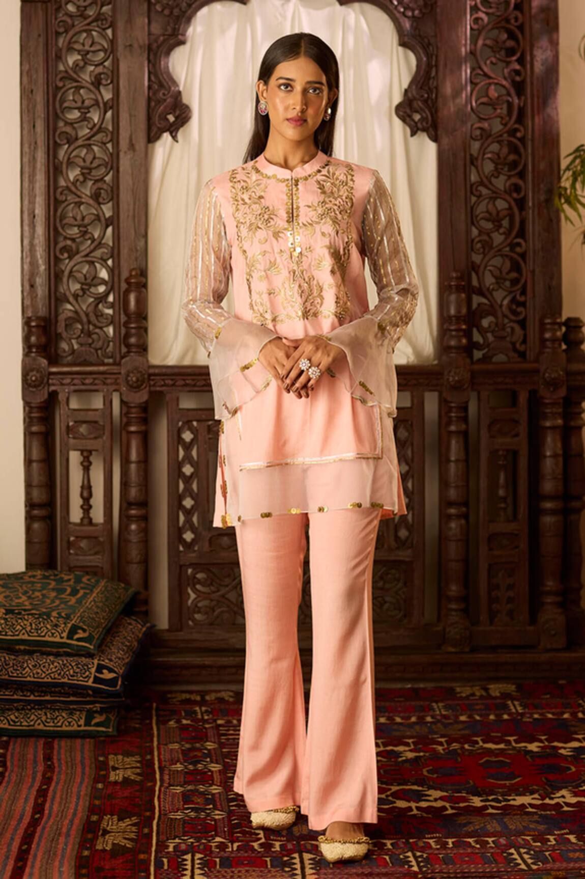 Inej Embroidered Front Tunic & Pant Set