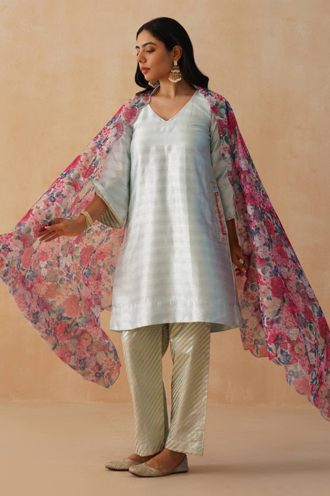 Palak & Mehak Embroidered Kurta Pant Set