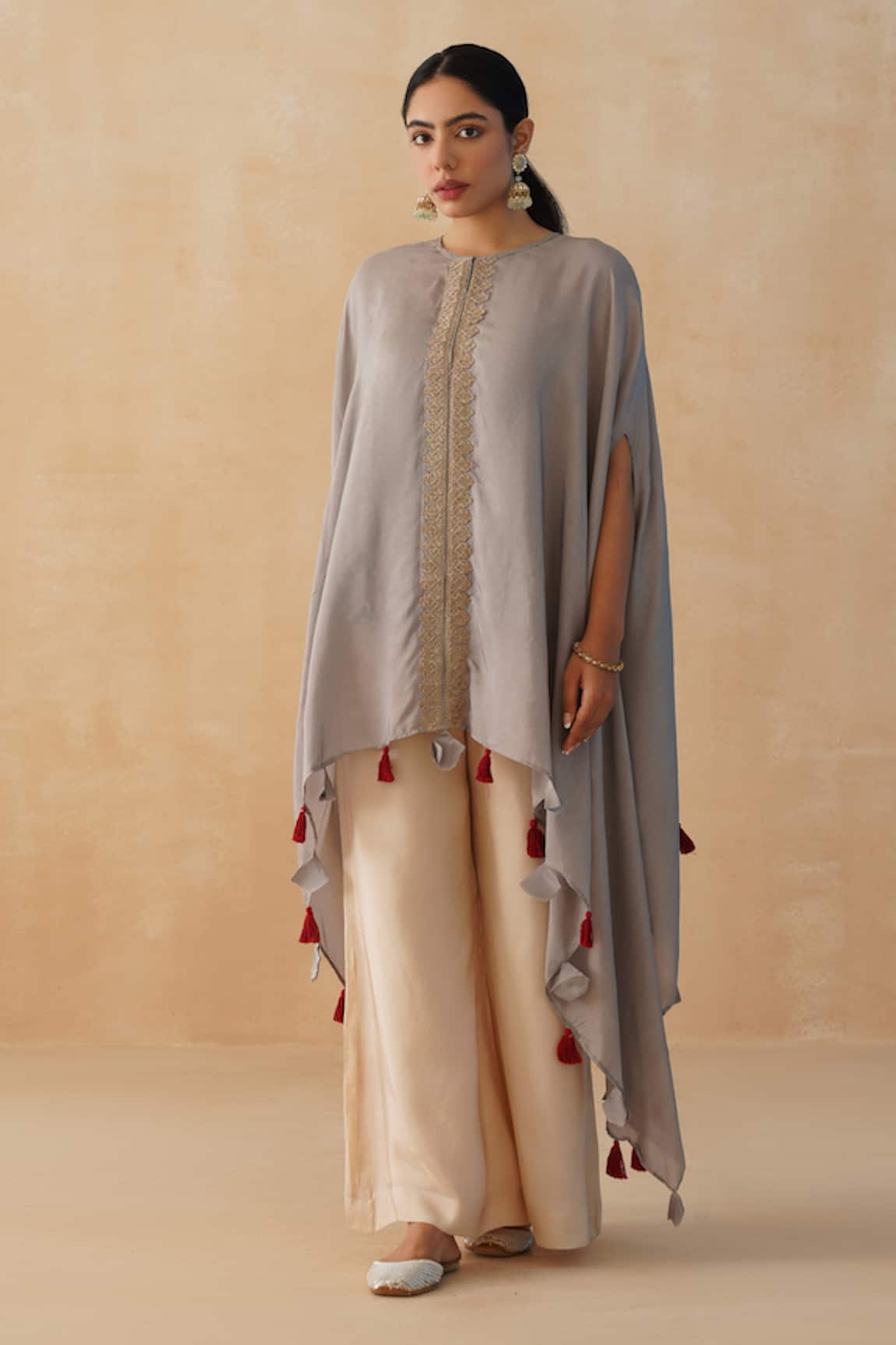 Palak & Mehak Zari Embroidered Kaftan Pant Set