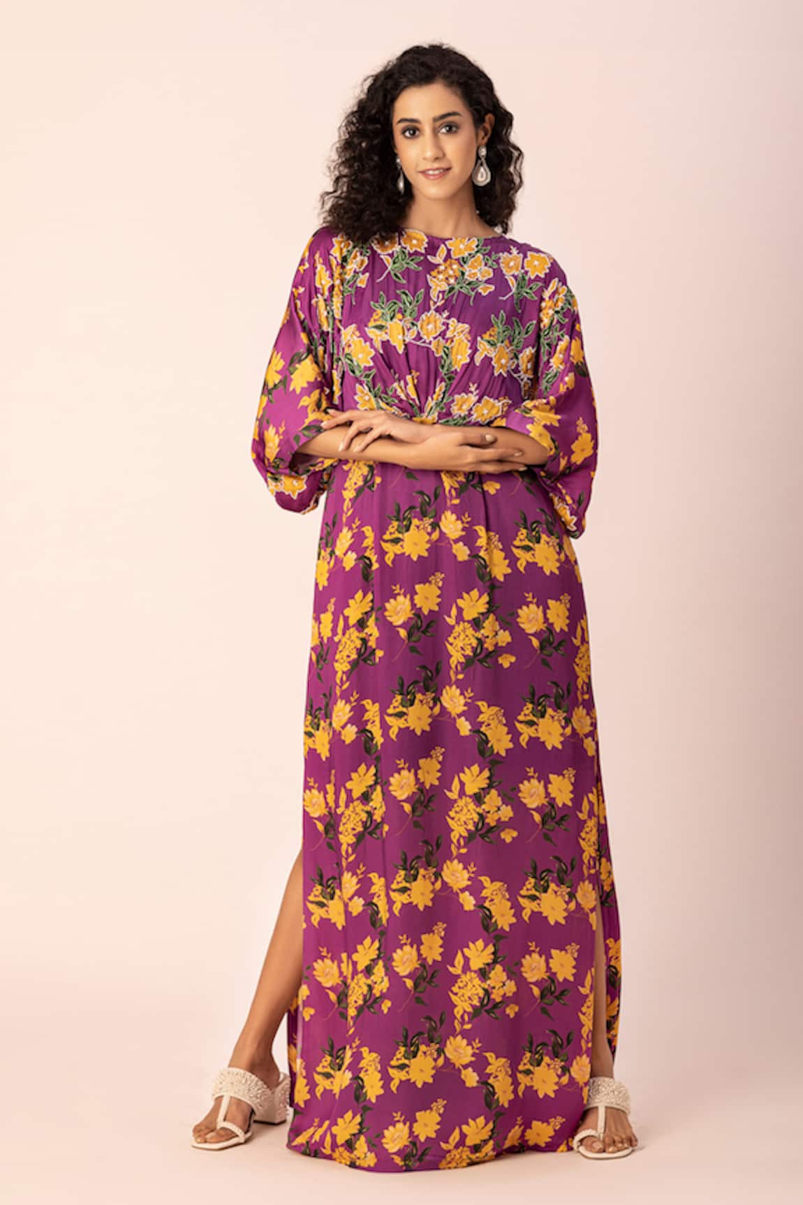 Ewoke Bloom Draped Maxi Dress 