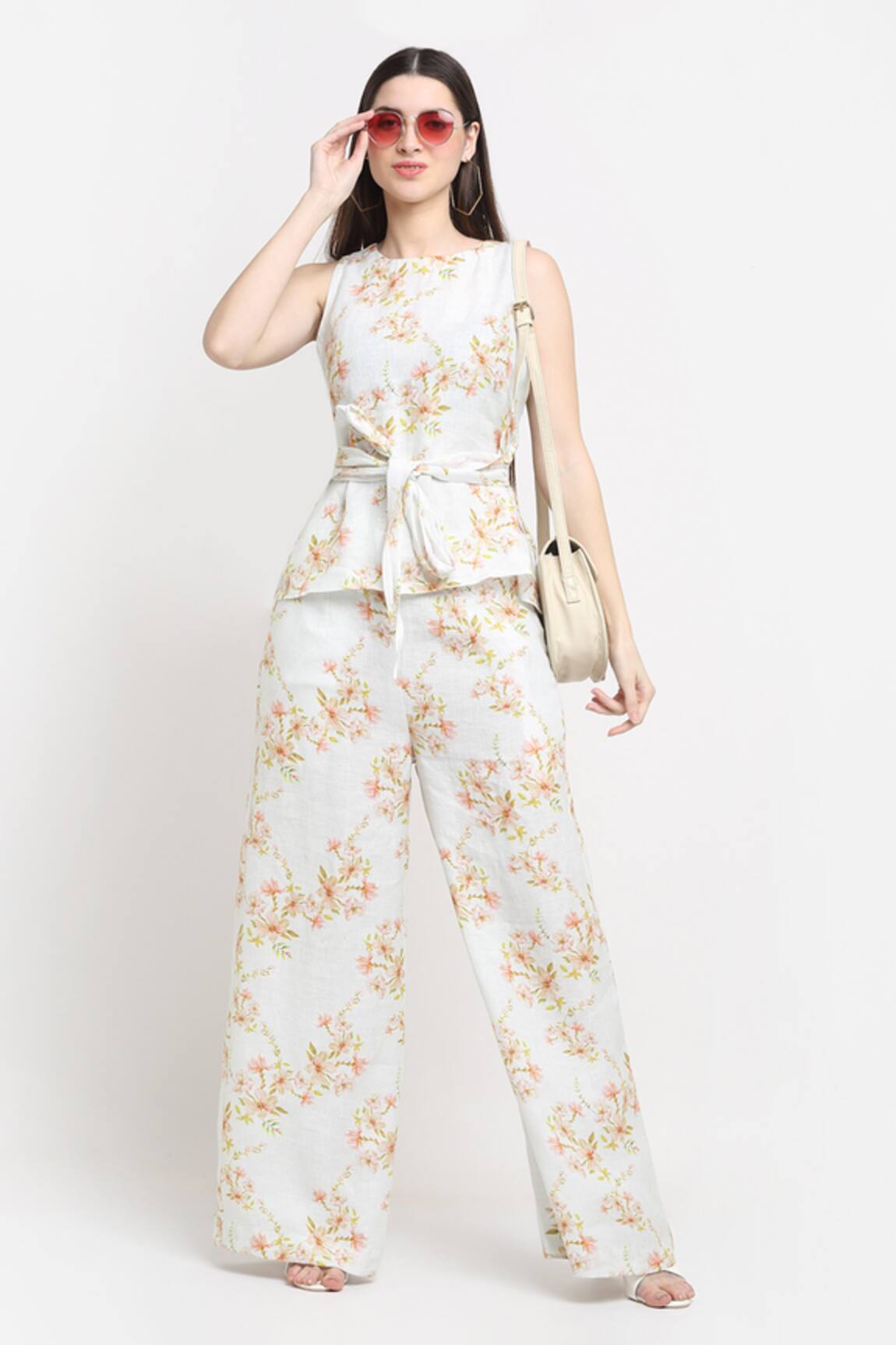 Ewoke Floral Print Top & Pant Set 