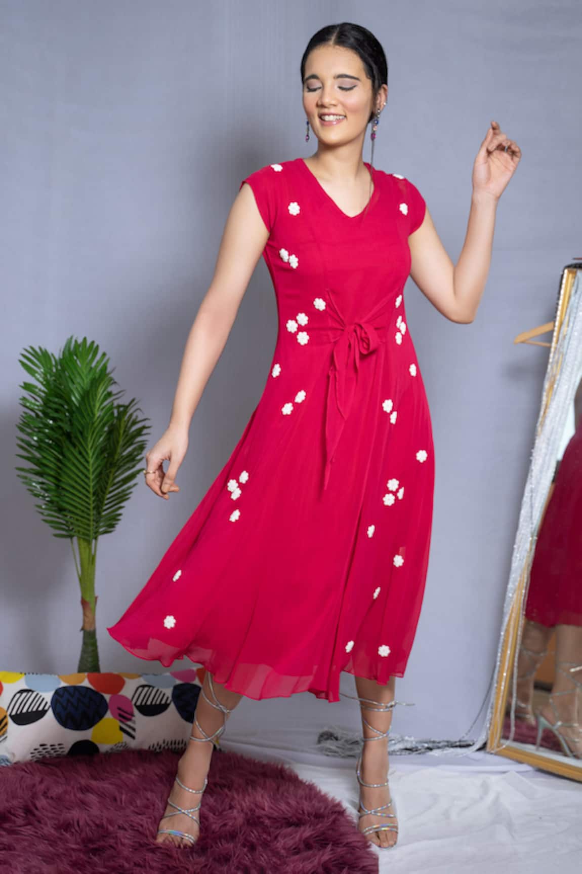 Ewoke Embroidered Knot Dress 
