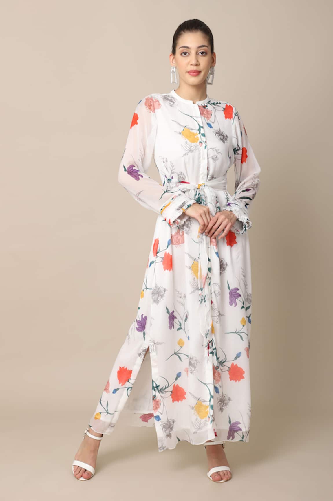 EWOKE Carmen Floral Print Shirt Dress 