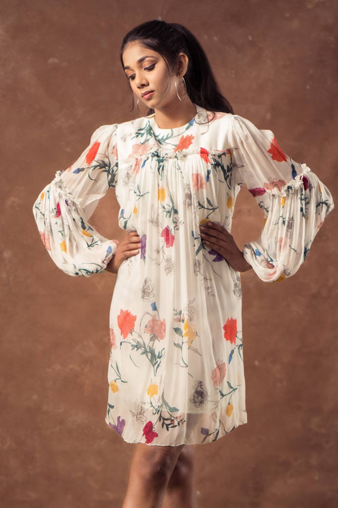 EWOKE Floral Print Straight Dress 