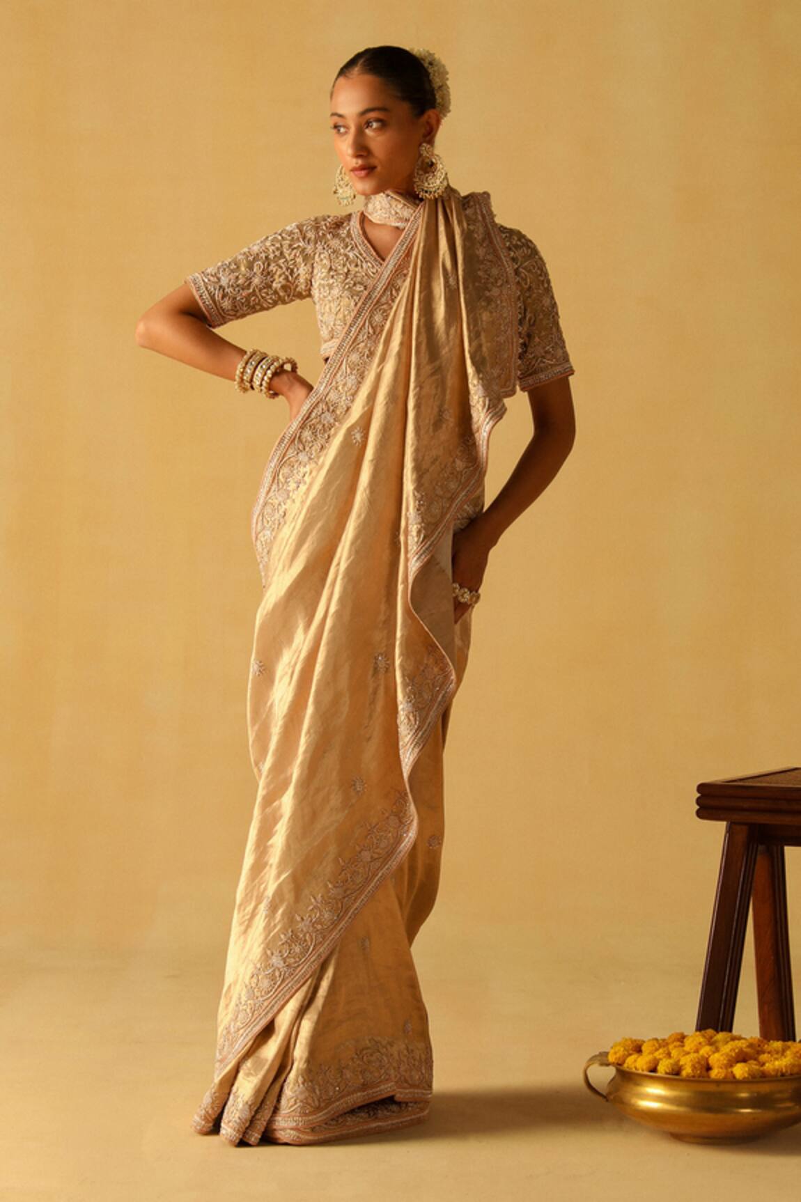 Sheetal Batra Saraa Floral Embroidered Saree With Blouse 