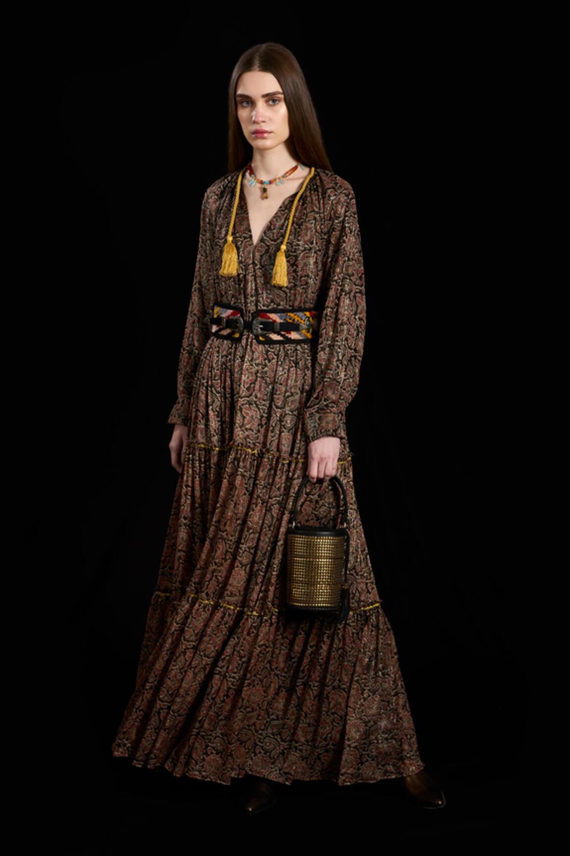 Rara Avis Eurasian Paisley Pattern Maxi Dress 
