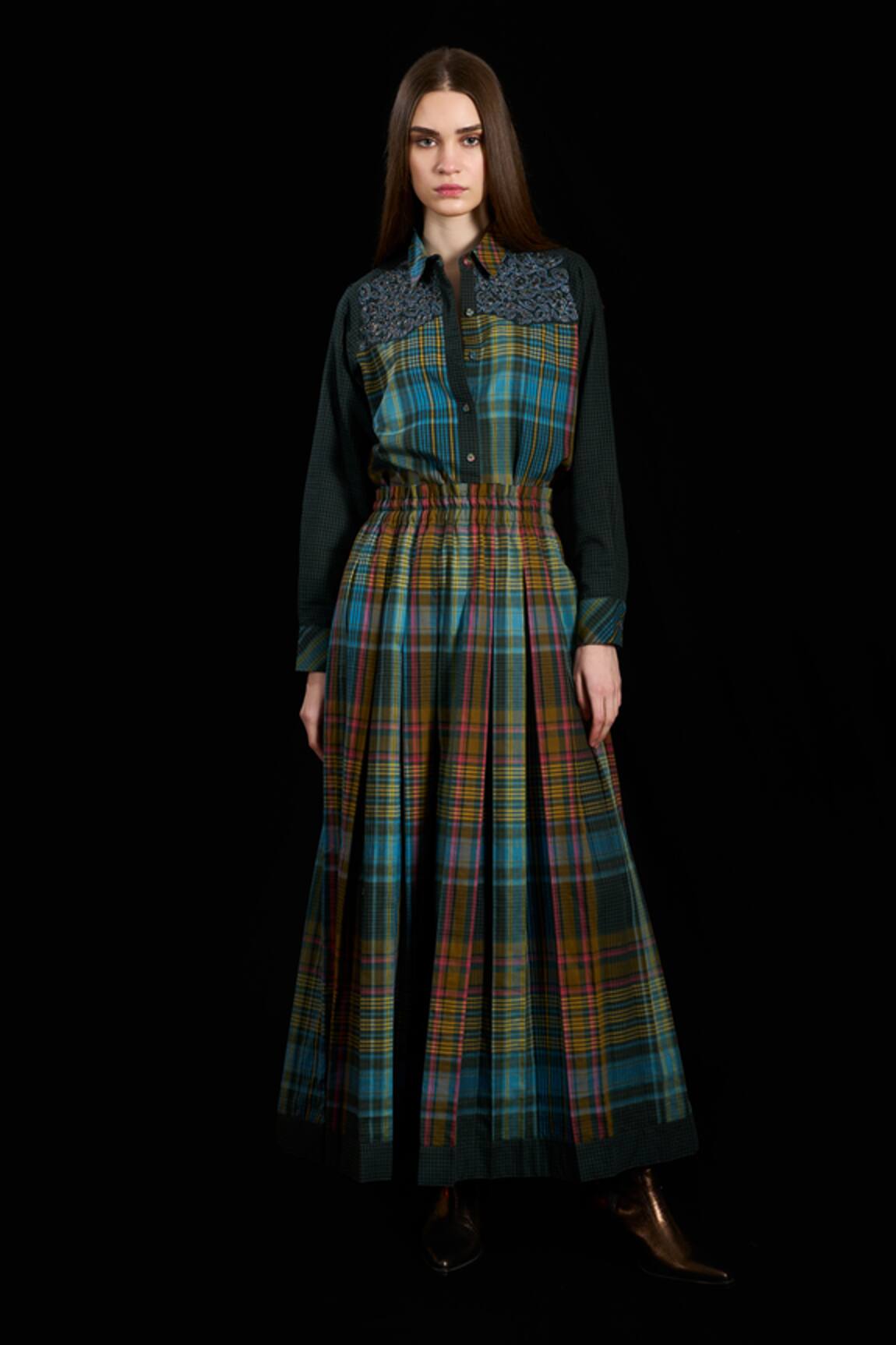 Rara Avis Indus Leopard Embroidered Yoke Shirt