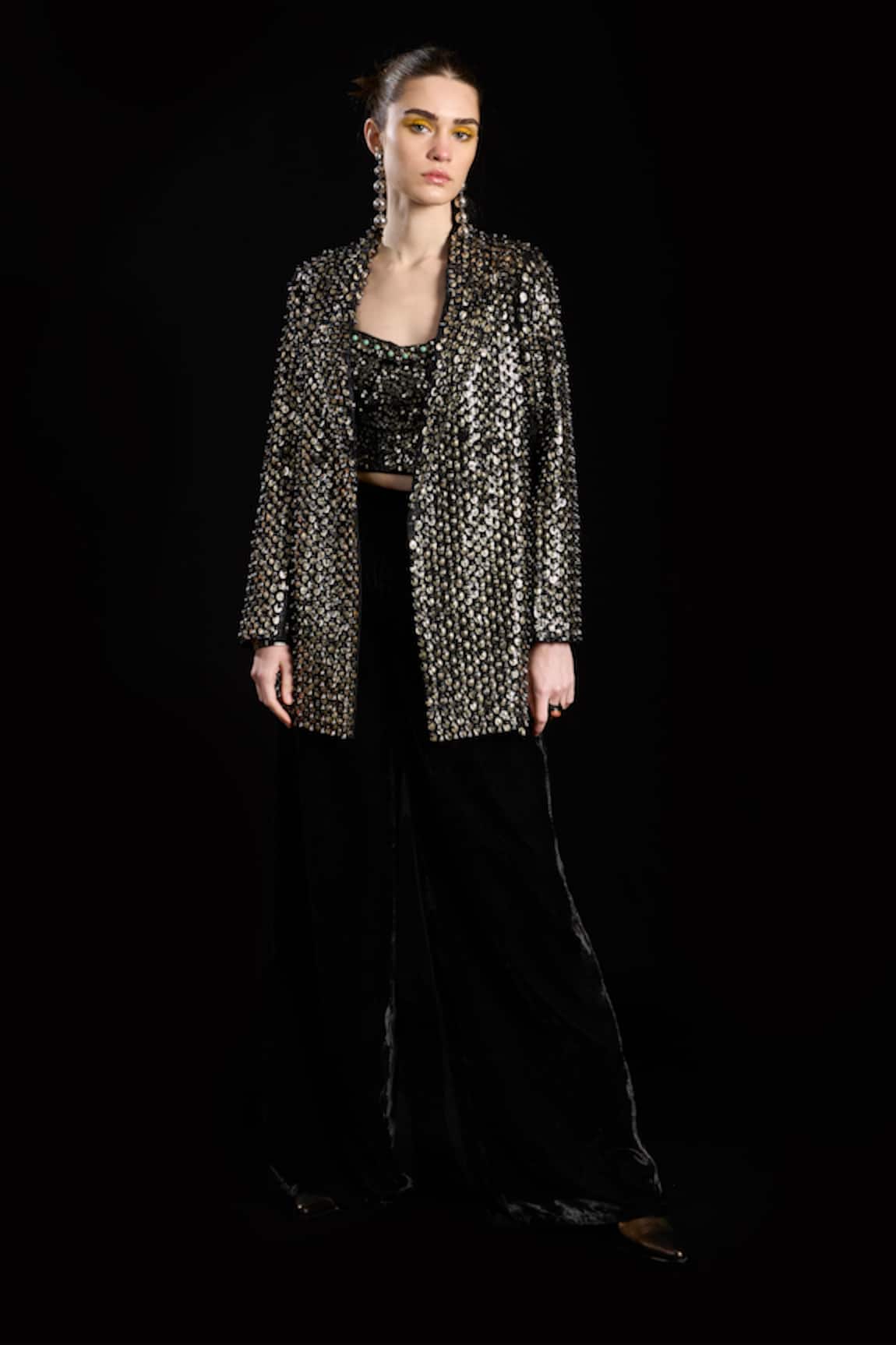 Rara Avis Sequins Hand Embroidered Blazer
