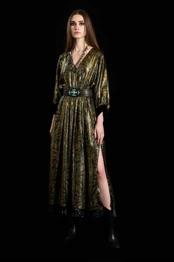 Rara Avis Woven Palm Tree Kaftan 