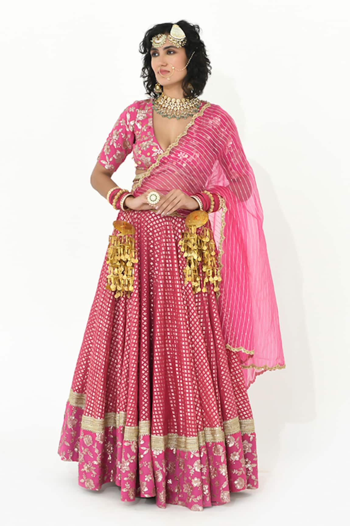 Rishi And Vibhuti Umrani Geometric Pattern Bridal Lehenga Set 