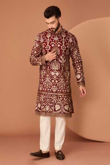 Kasbah Floral Zari Work Embroidered Kurta