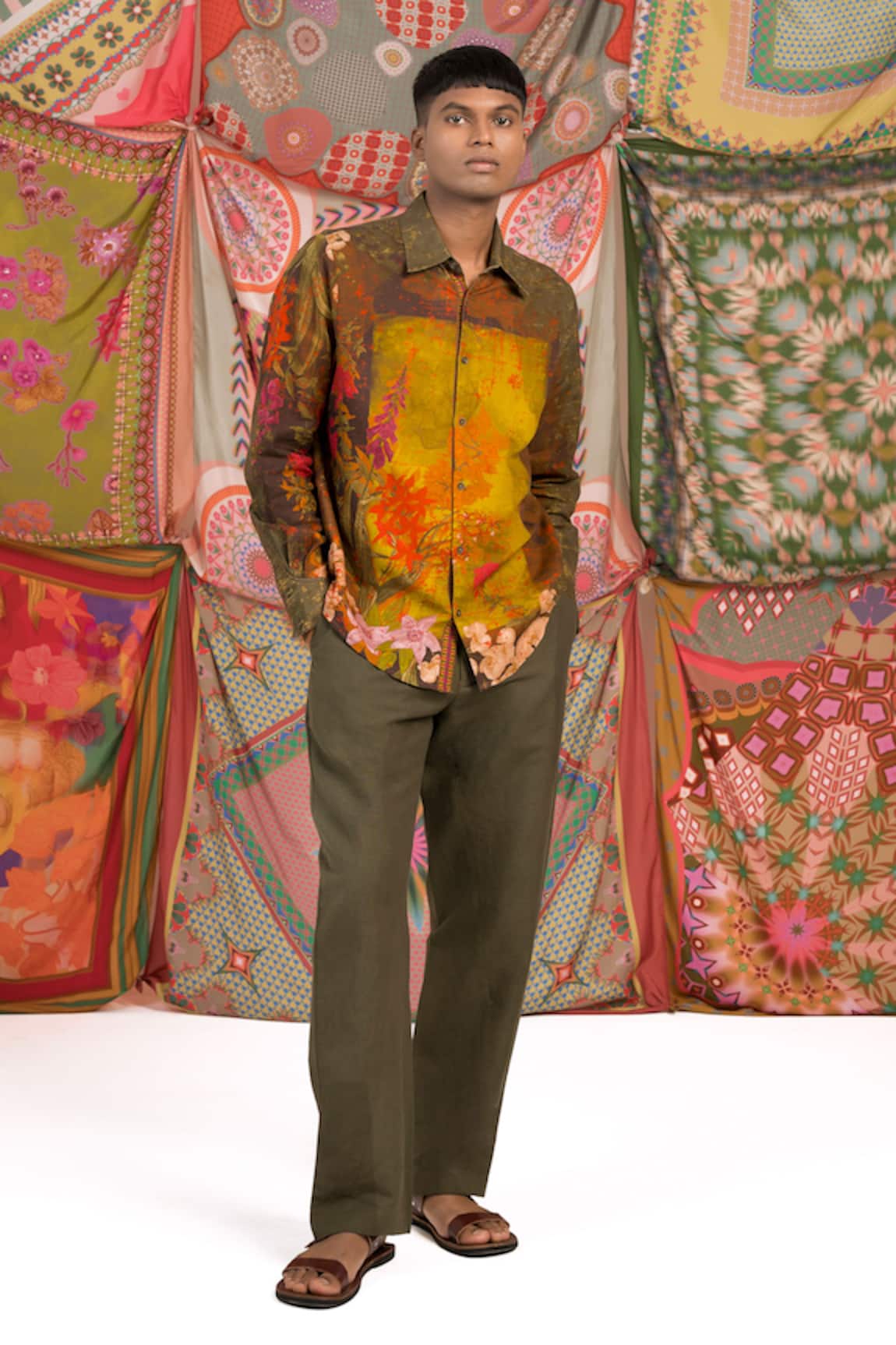 Siddhartha Bansal Bloom Printed Linen Shirt