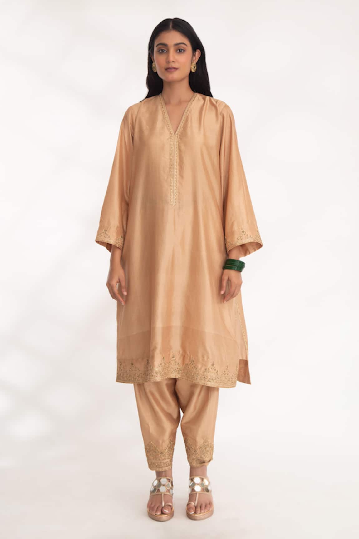 Chhaya Mehrotra Satya Zardozi Sleeve Embroidered Kurta & Salwar Set