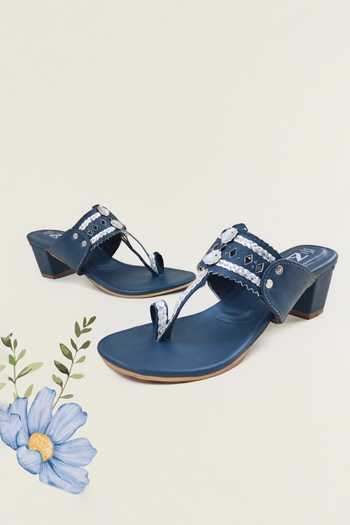 The Madras Trunk Braided Cutwork Strap Kolhapuri Heels 