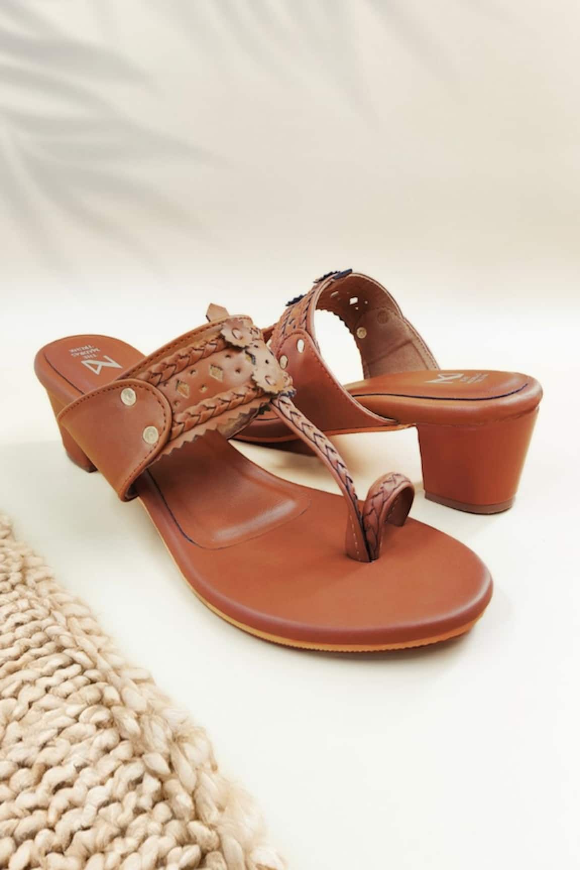The Madras Trunk Braided Kolhapuri Block Heels